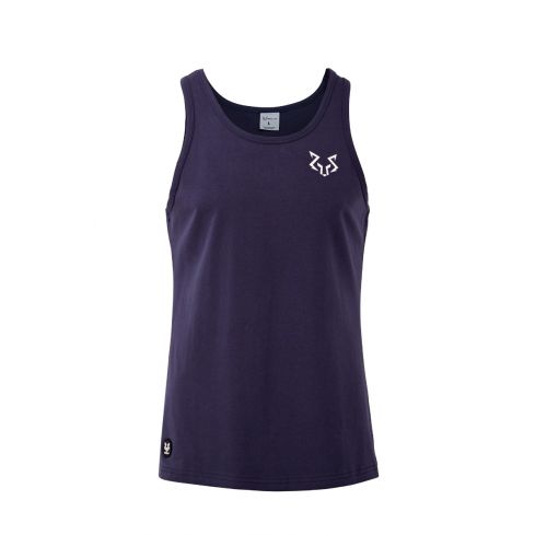 Standard Cut Mens Plain Navy Gym Vest Stringer