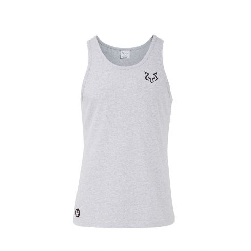 Standard Cut Mens Plain Grey Gym Vest Stringer
