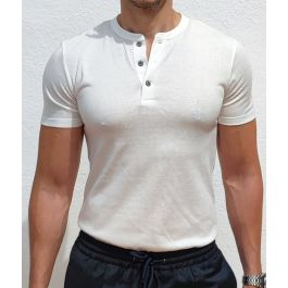 【COSYHARU】Muscle Fit Rib Side Henley Neck Short Sleeve KT img_20220530_170814.jpg