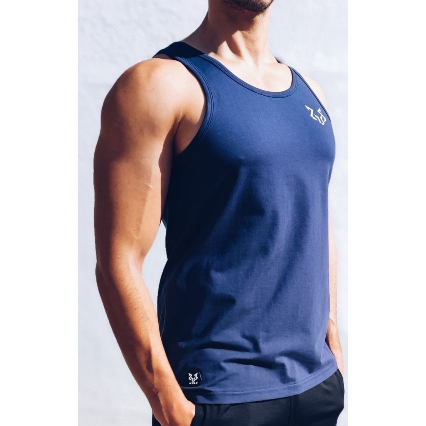 Marineblaue Herren Tanktop Mit Standardschnitt