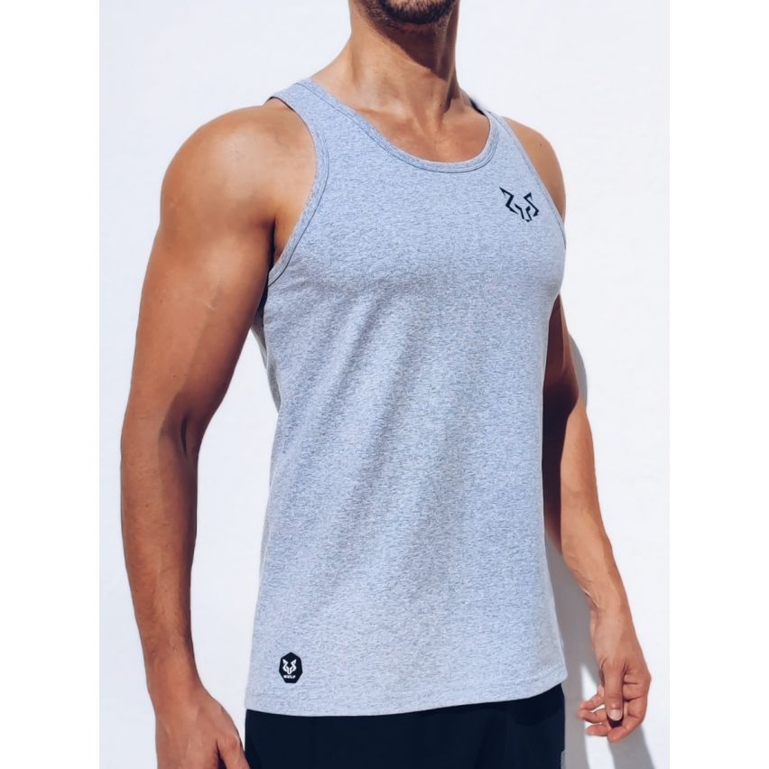 Einfarbige Graue Herren Tanktop Im Standardschnitt