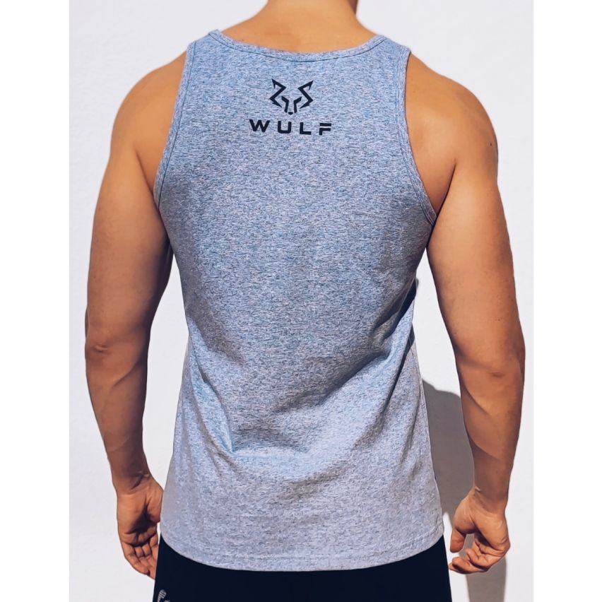 Standardskåret Grå Tanktop Til Mænd Med Kranium