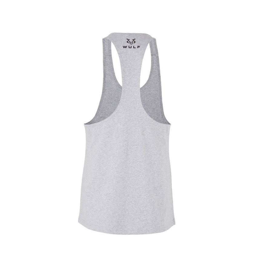 Canottiera Grigio Da Uomo Con Stampa Lupo 2 Racerback