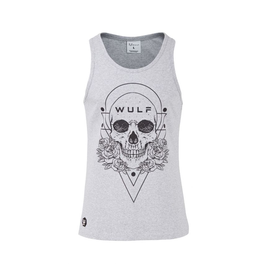 Graue Trainingsweste Mit Totenkopf-Print Für Herren