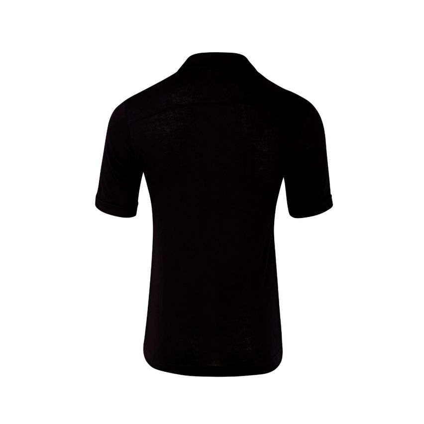 Linen Blend Mens Muscle Fit Short Sleeve Shirt In Black